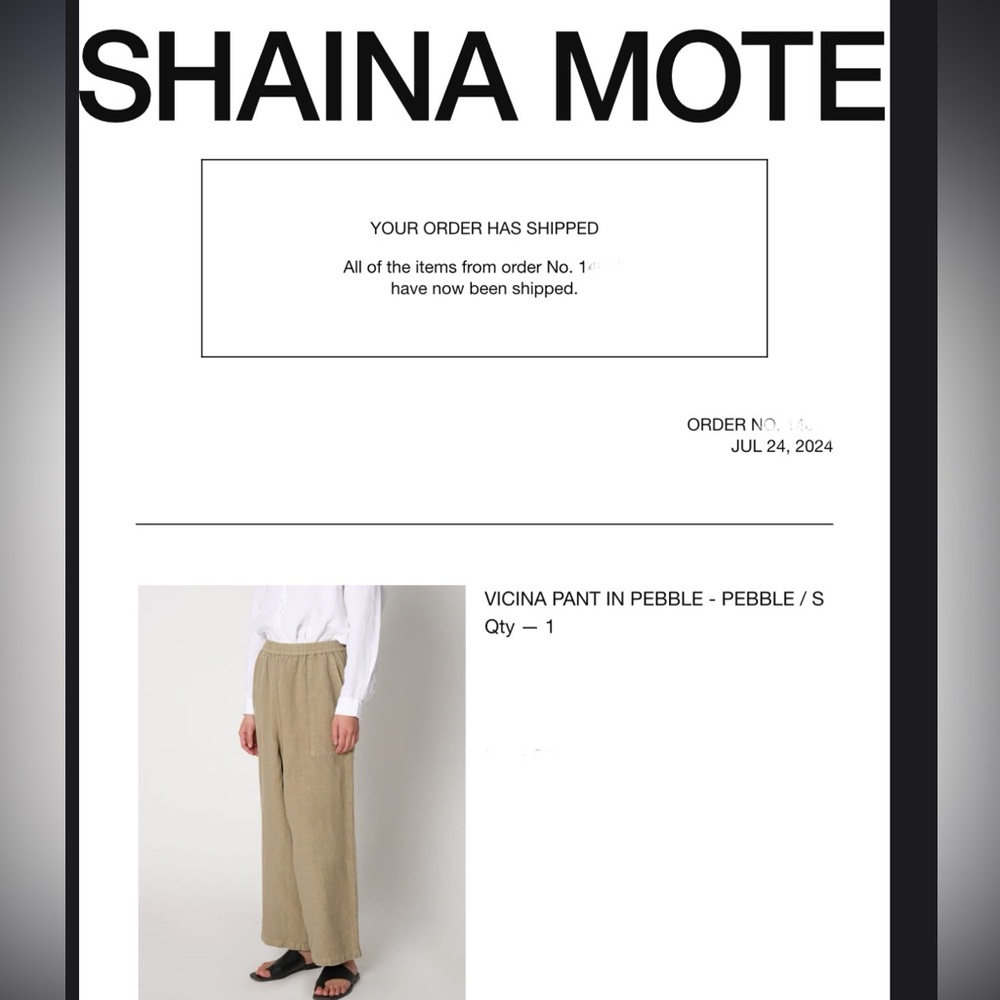 Shaina Mote Vicina Pant Pebble Size ordered